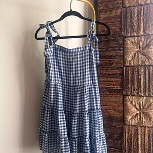 Pink Lily Navy Checkered Kids Dress